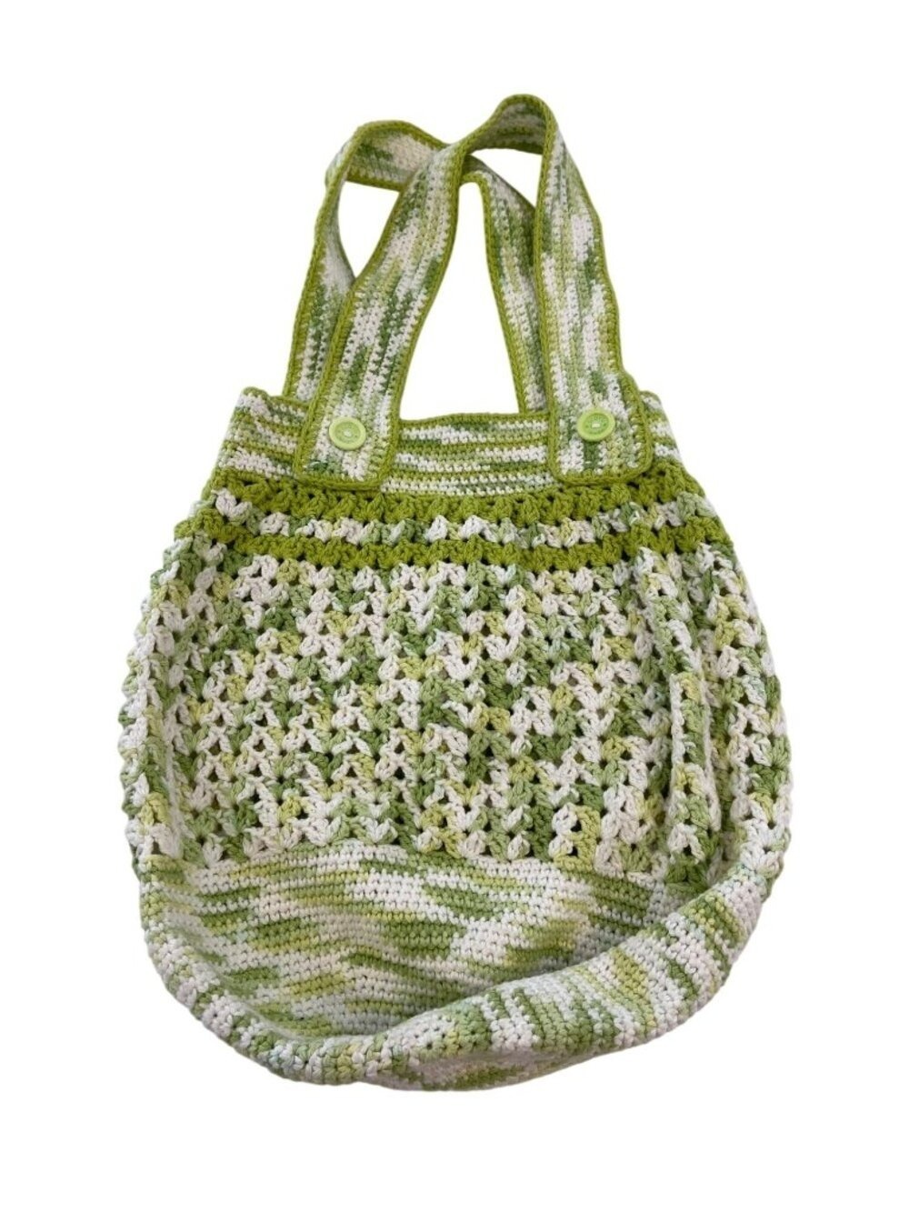 Henri Lloyd Hand Crochet Tote Bag Green Boho Beach Coastal Summer Purse Large